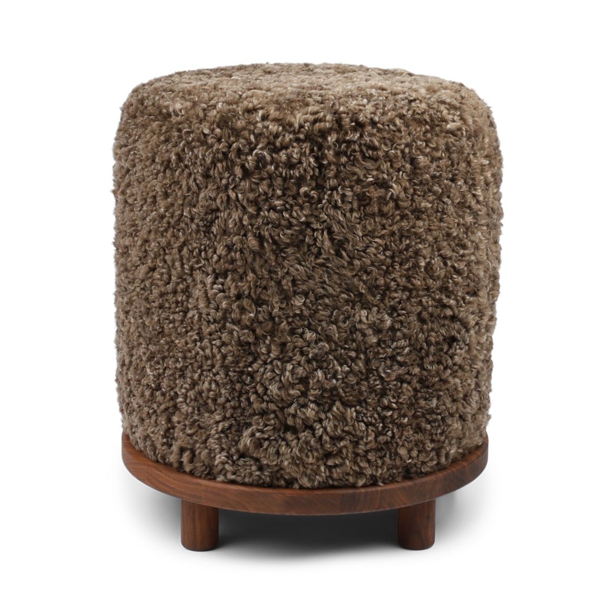 Tabouret Simon en Laine courte Taupe