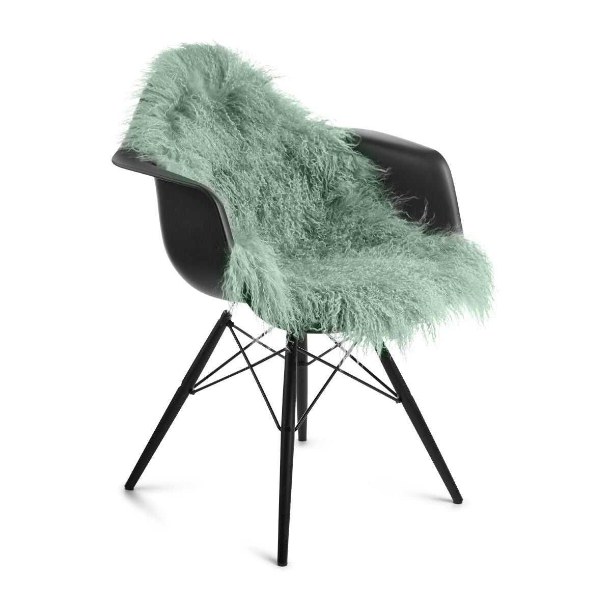 Peau de mouton bouclée 85x50 cm Menthe