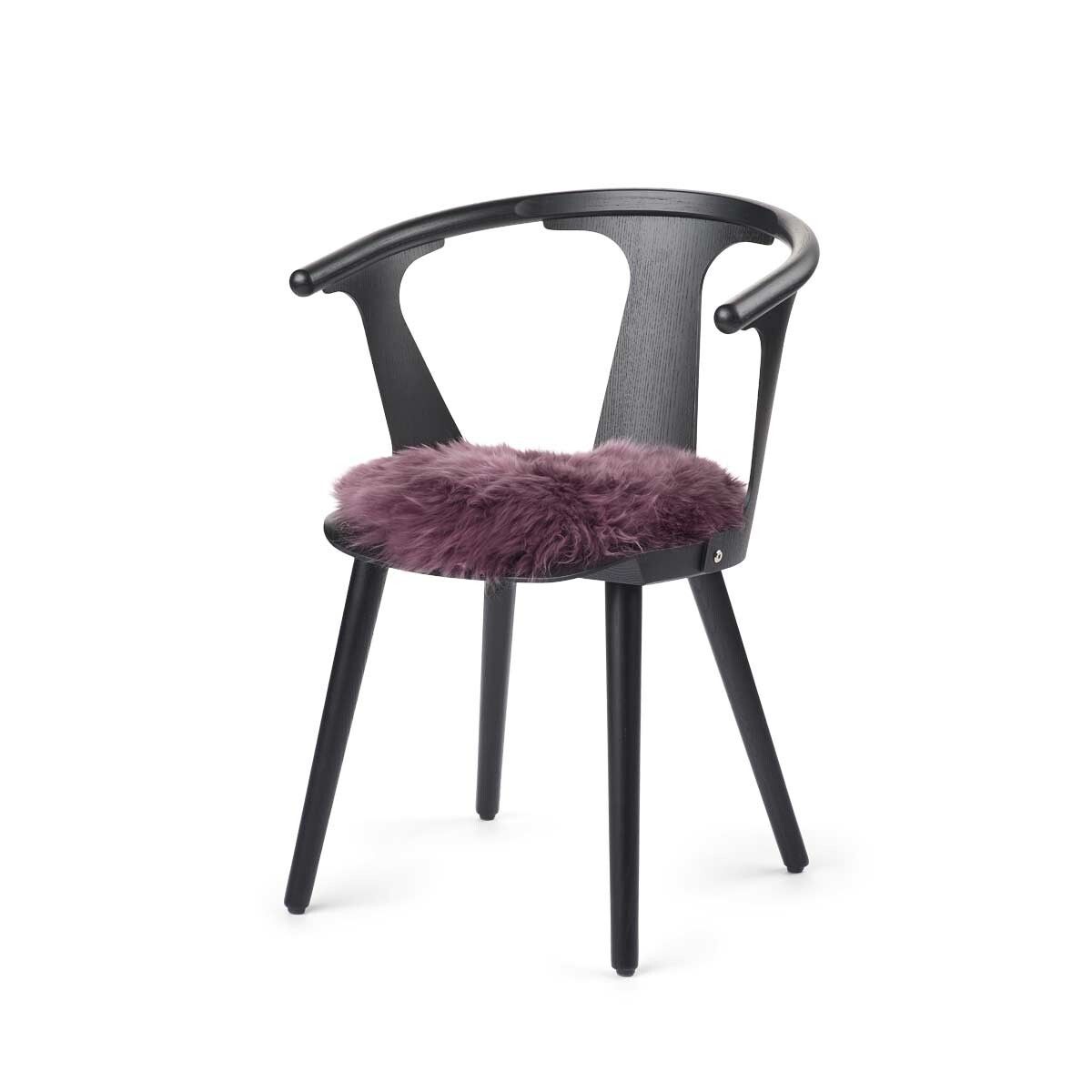 Dessus de siège en peau de mouton | Laine longue | Ø38 cm Aubergine