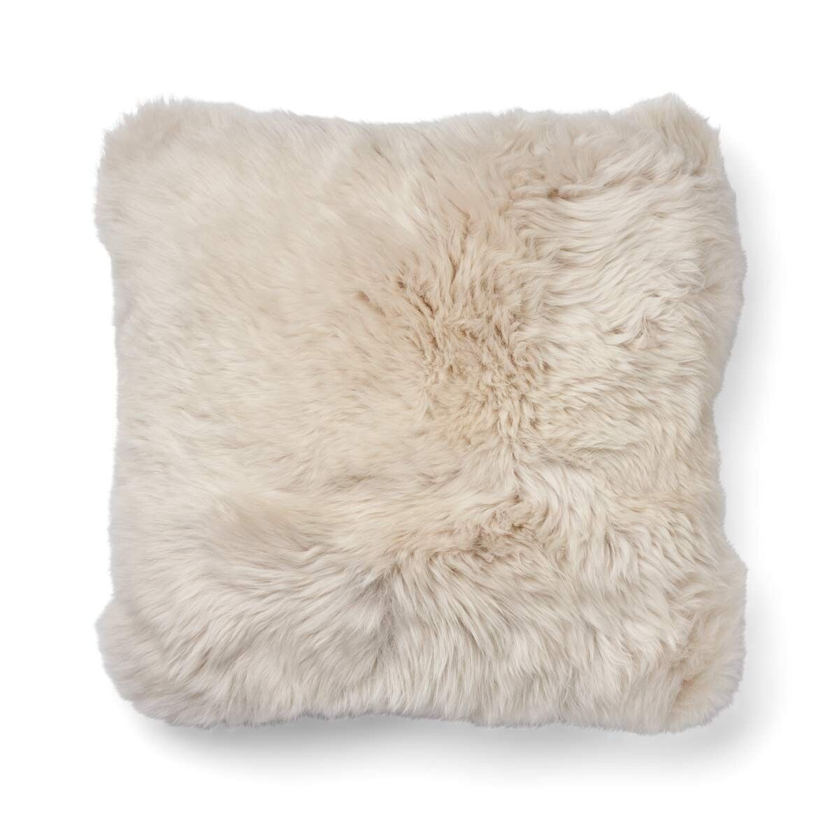 Coussin en peau de mouton longue laine Beige/Linen