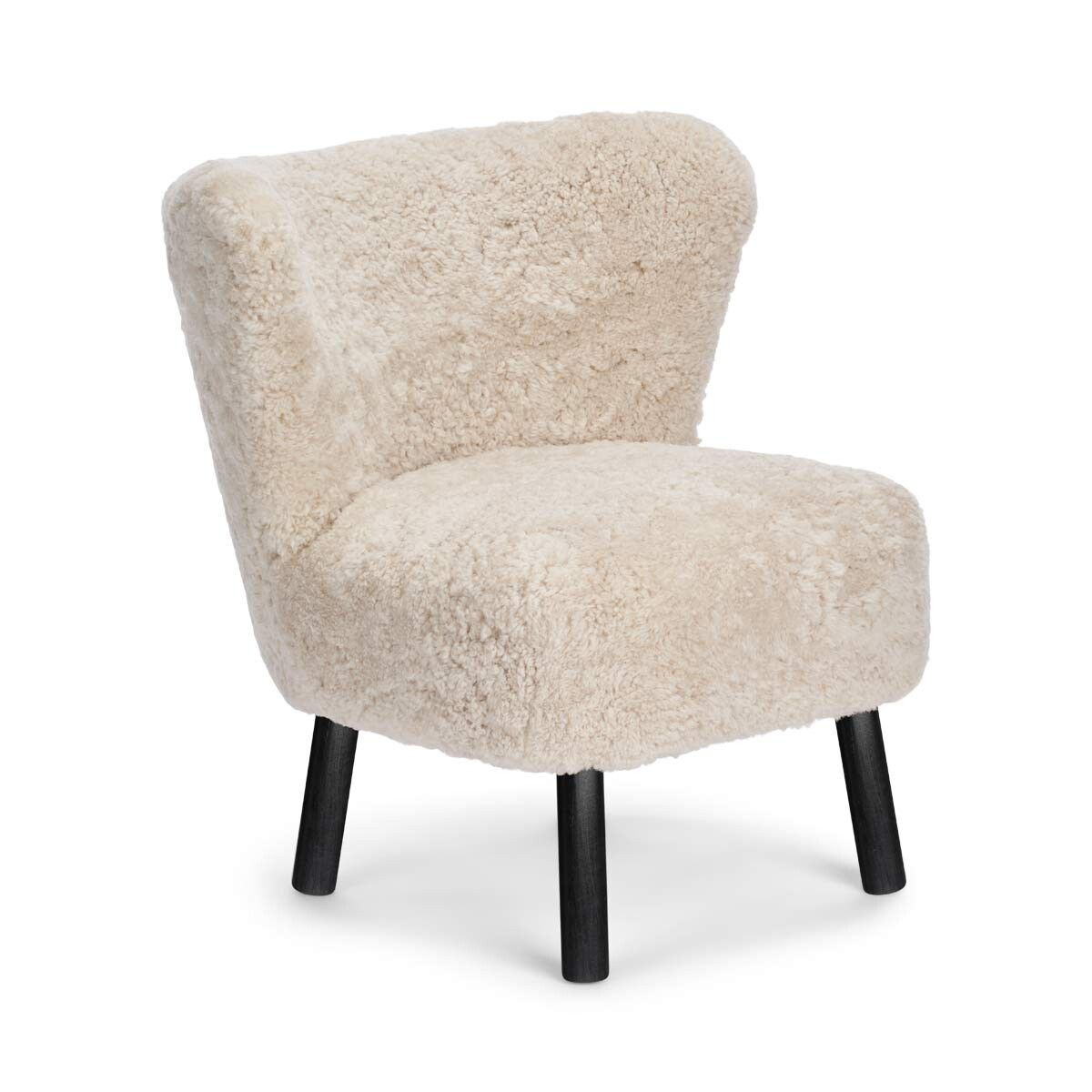 Fauteuil lounge Emily | Laine courte Perle