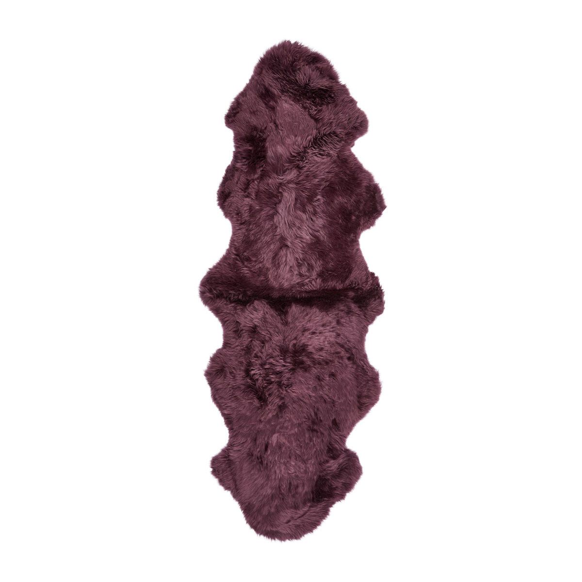 Peau de mouton de Nouvelle-Zélande à laine longue 180 cm Aubergine