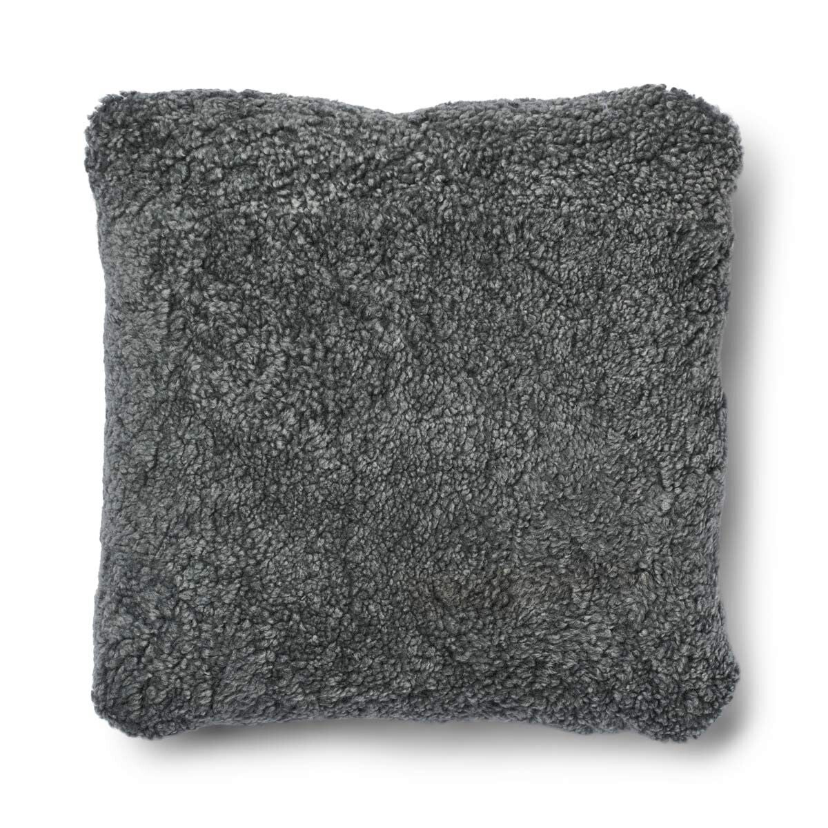 Coussin en laine courte de mouton Roche/Graphite