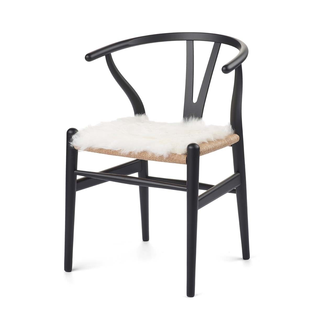 Dessus de siège en peau de mouton à laine courte | 40 × 40 cm Blanc Cassé