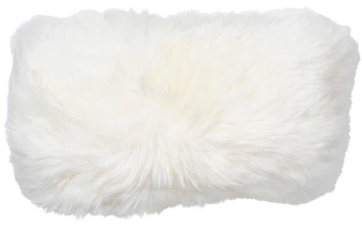 Coussin en peau de mouton longue laine Ivoire