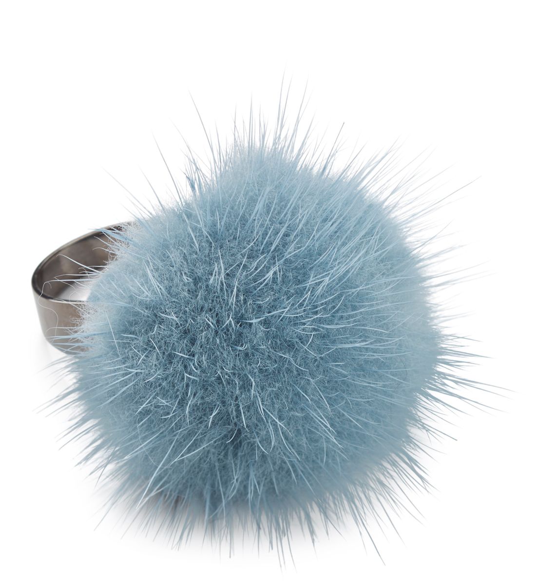 Bague Pompon Bleu ciel clair
