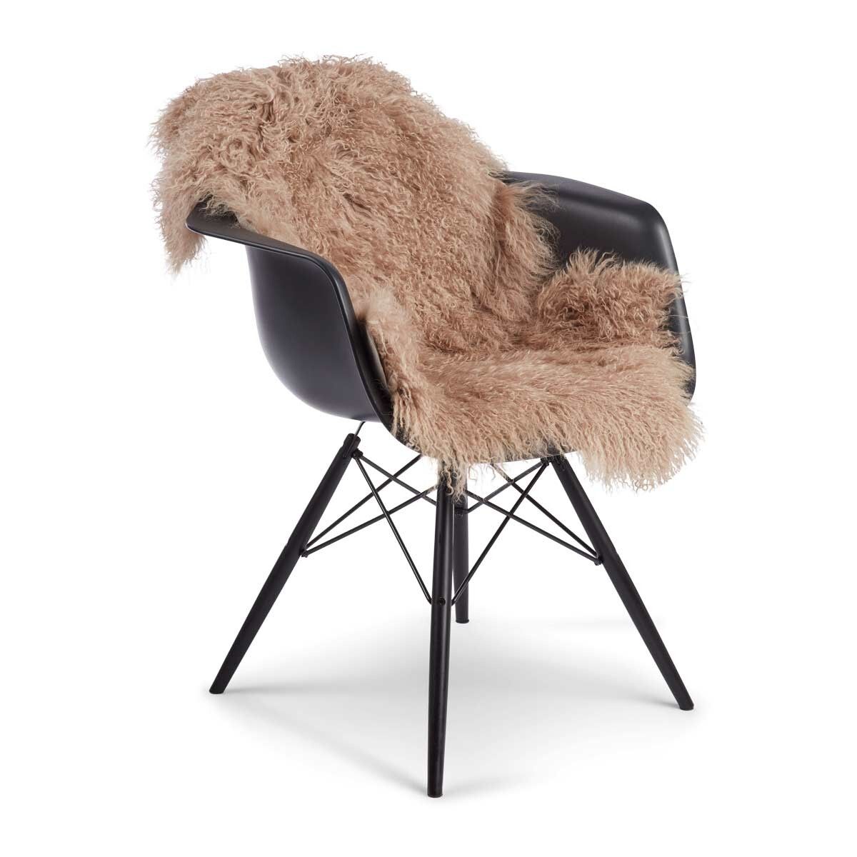 Peau de mouton bouclée 135x50 cm Sable chaud