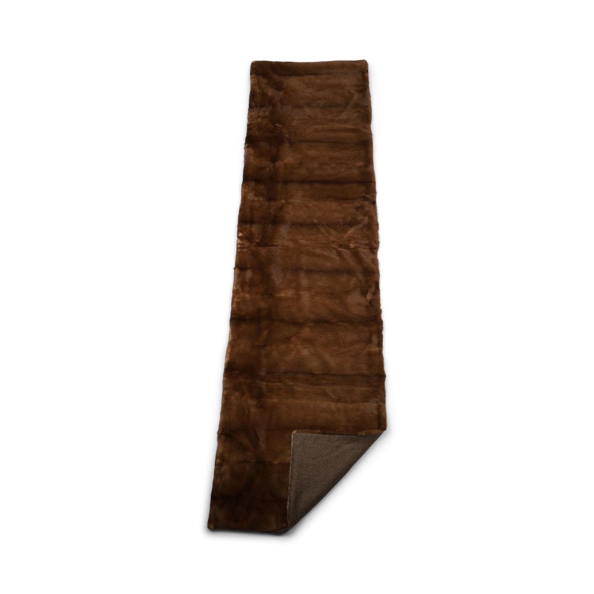 Plaid en vison | Dos en cachemire | Marron | 63x225 cm