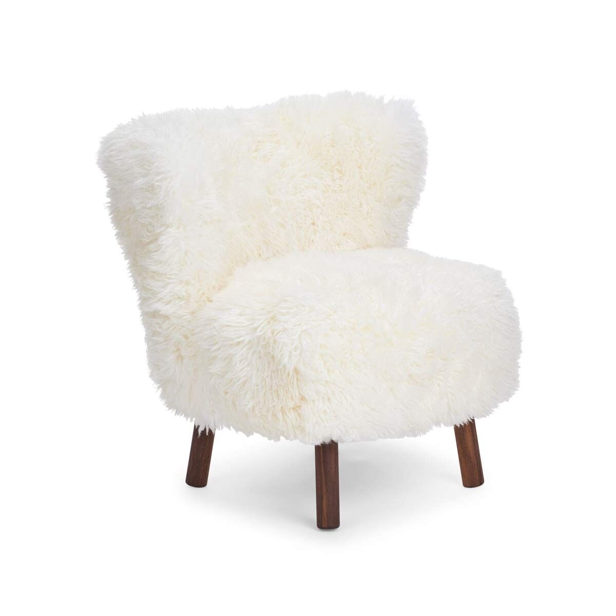 Fauteuil lounge Emily | Laine courte Blanche-Neige