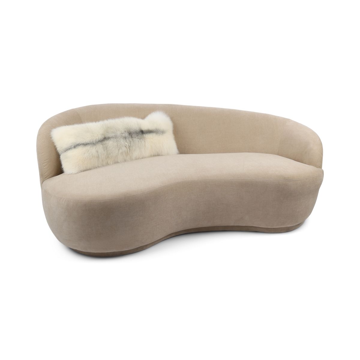 Coussin Premium en Fourrure de Renard | Dos en Cachemire | Norvège | Renard Abricot Frost | 30x80 cm