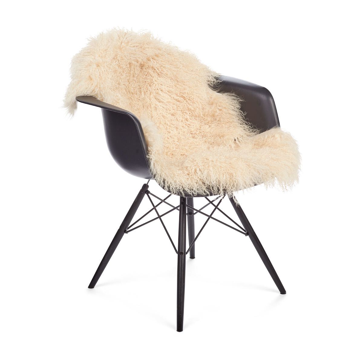 Peau de mouton bouclée 85x50 cm Miel Léger