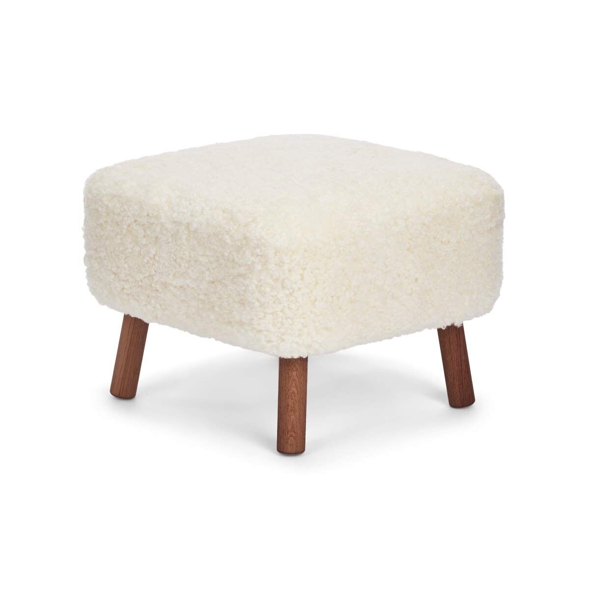 Repose-pieds Emily | Peau de mouton | Laine courte Ivoire