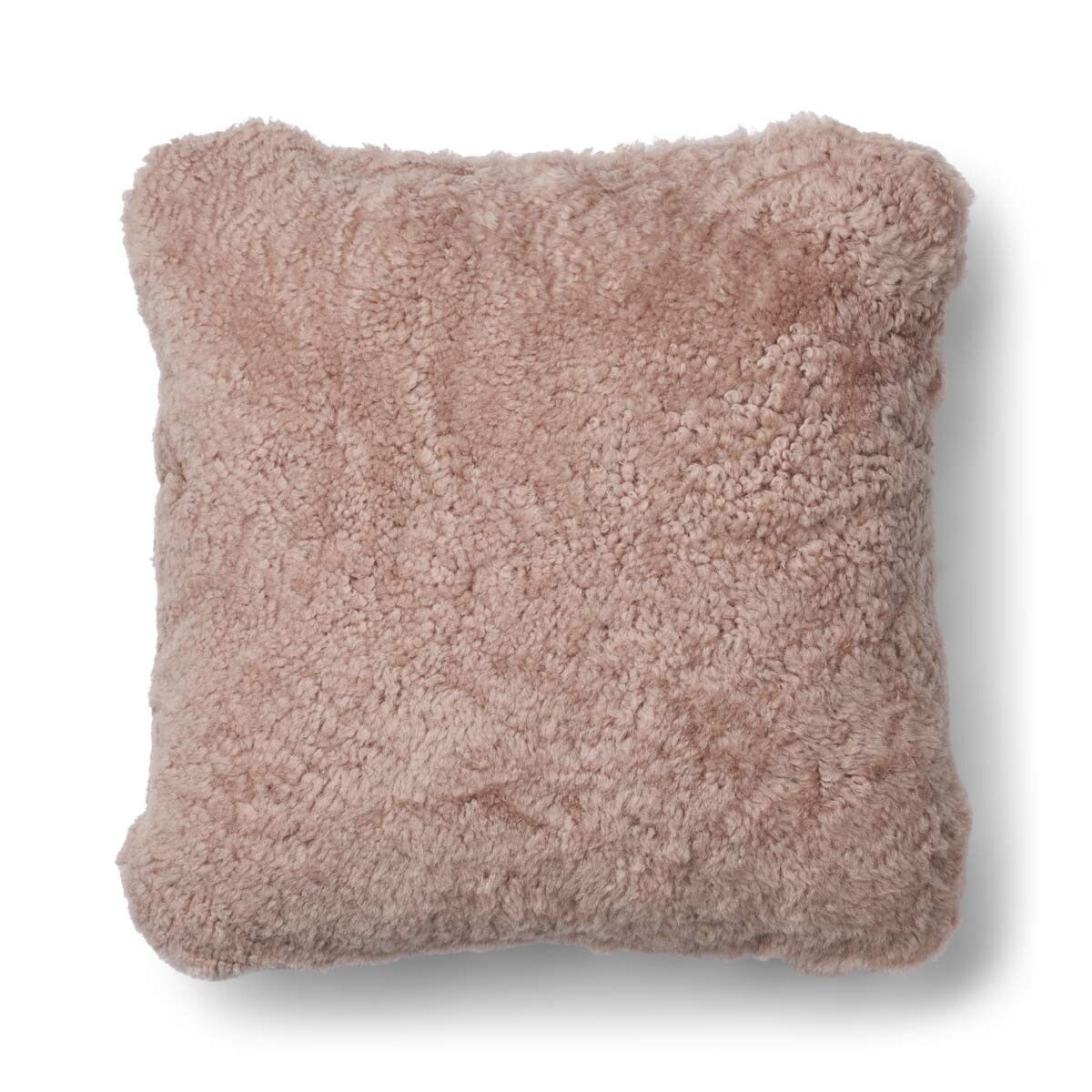 Coussin en laine courte de mouton Gris fumée