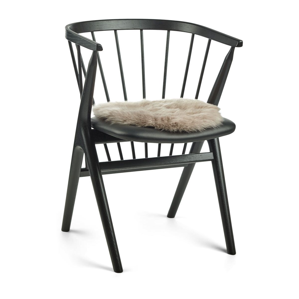 Dessus de siège en peau de mouton | Laine longue | Ø38 cm Colombe