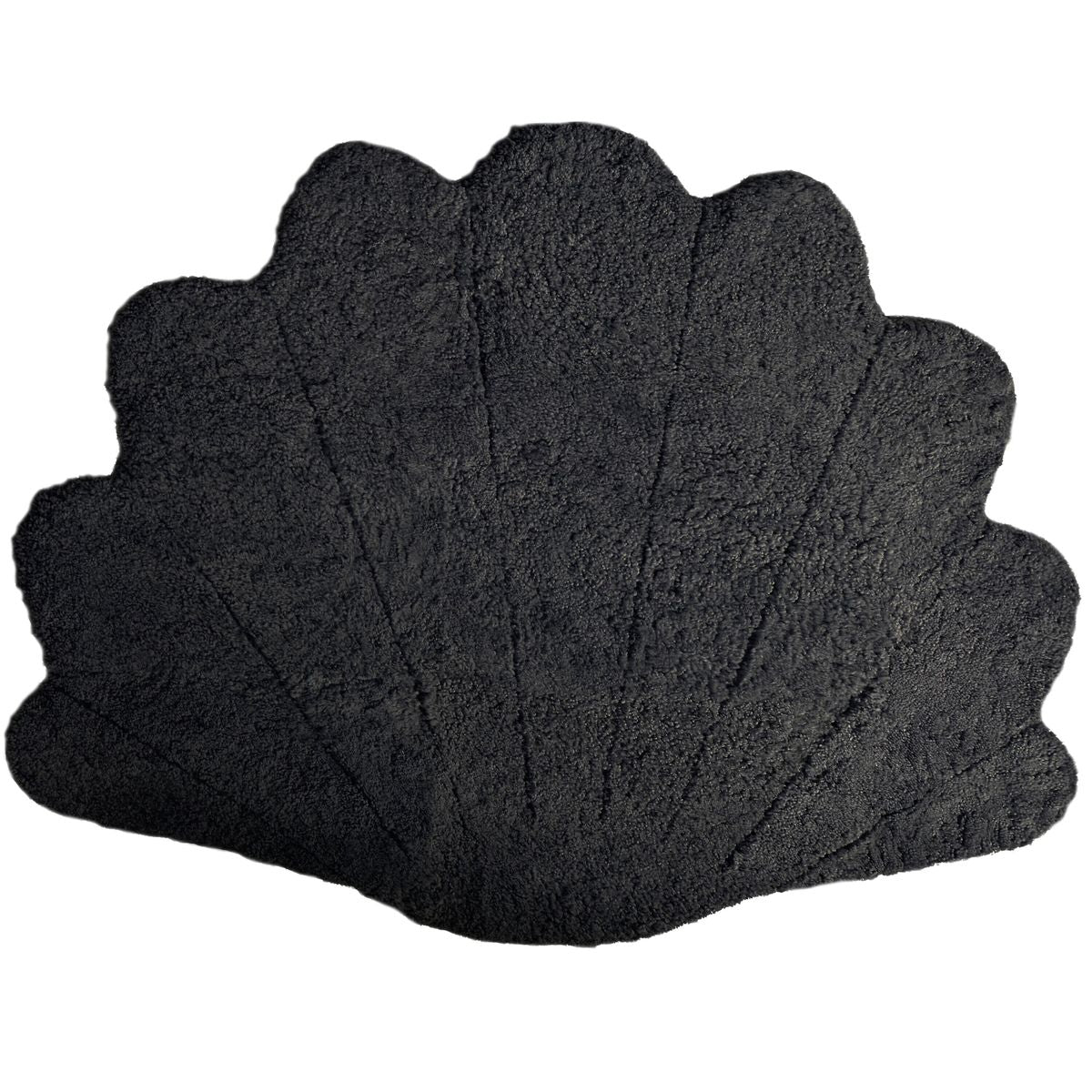 Tapis court en laine bouclée en peau de mouton Shell Design 210x150 cm Noir