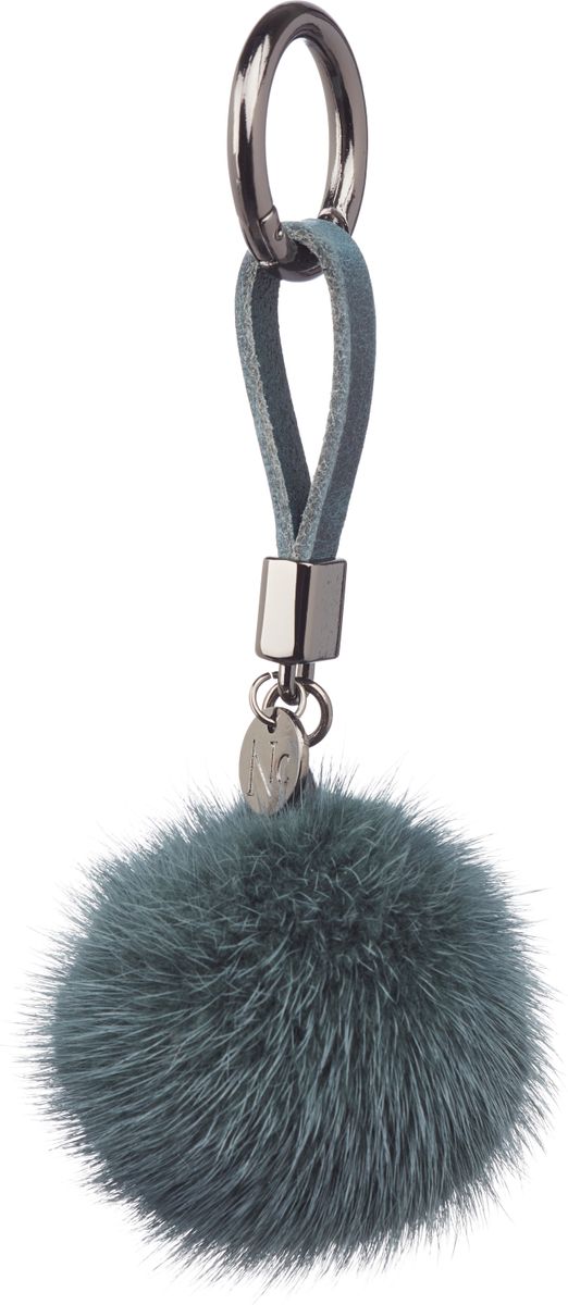 Porte-clés Pompon en vison Vert pastel clair