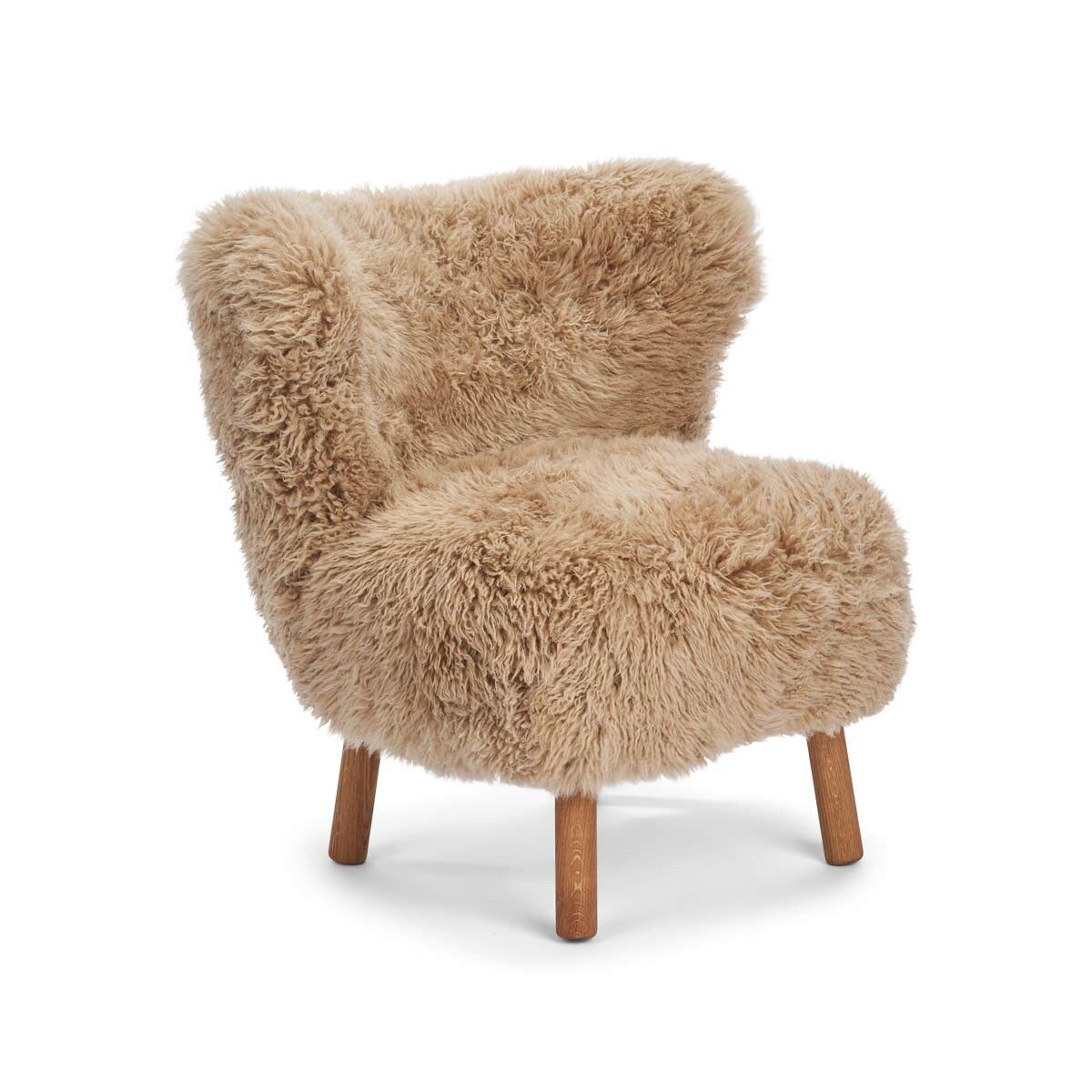 Fauteuil lounge Emily | Laine courte Miel