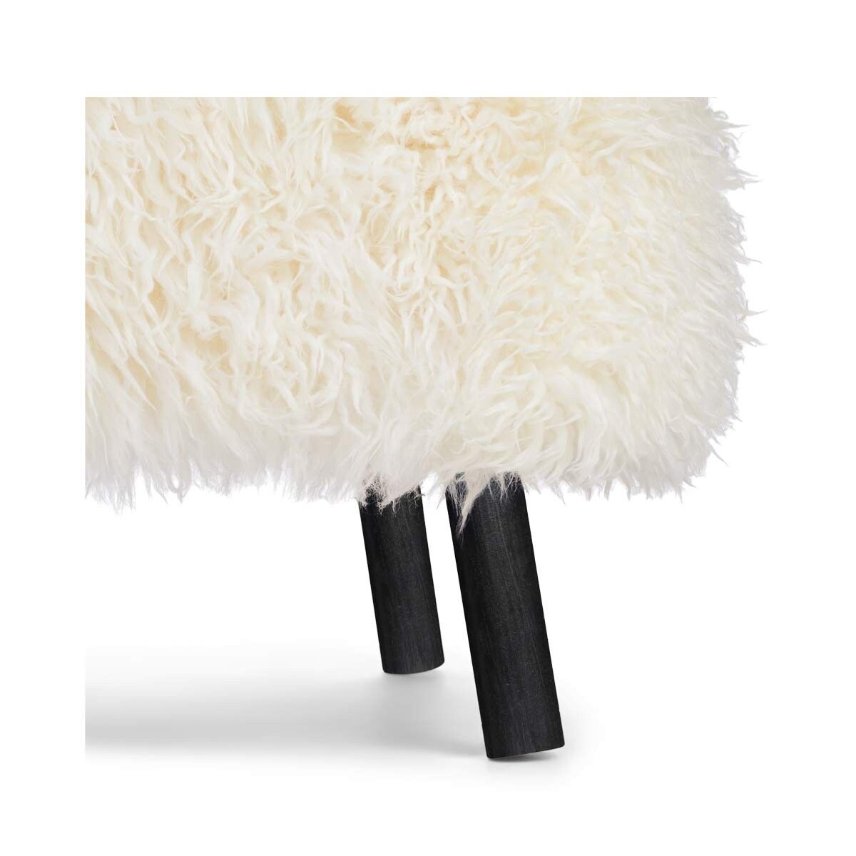 Fauteuil lounge Emily | Laine courte Blanche-Neige