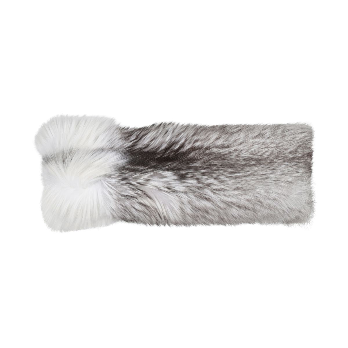 Coussin Premium en Fourrure de Renard | Dos en Cachemire | Norvège | Renard Platine | 30x70 cm