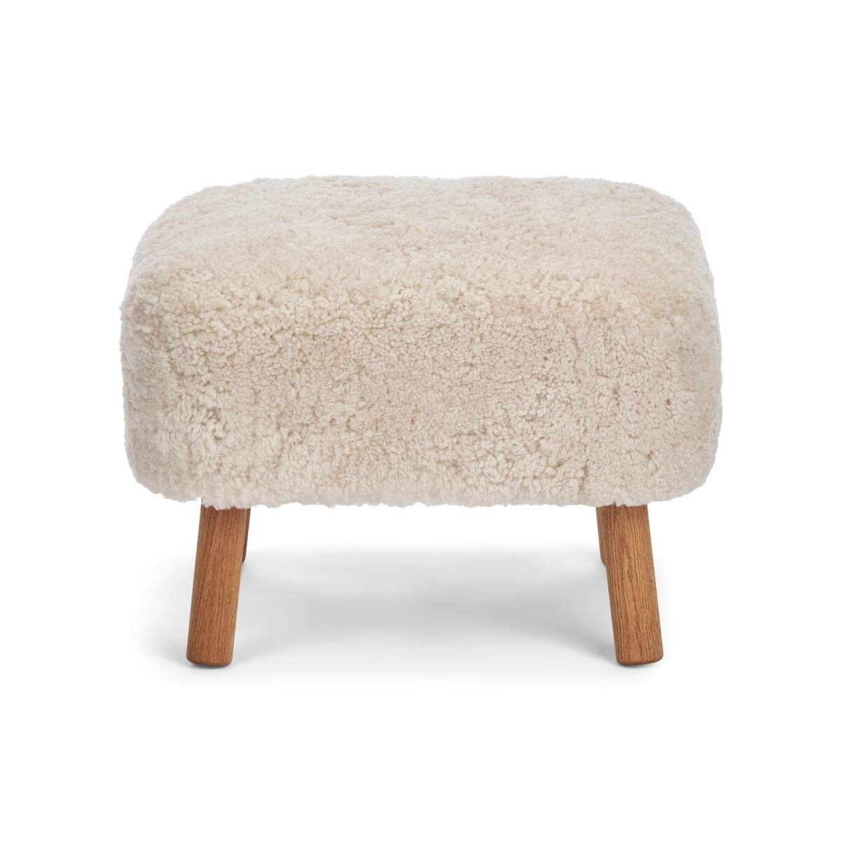 Repose-pieds Emily | Peau de mouton | Laine courte Perle