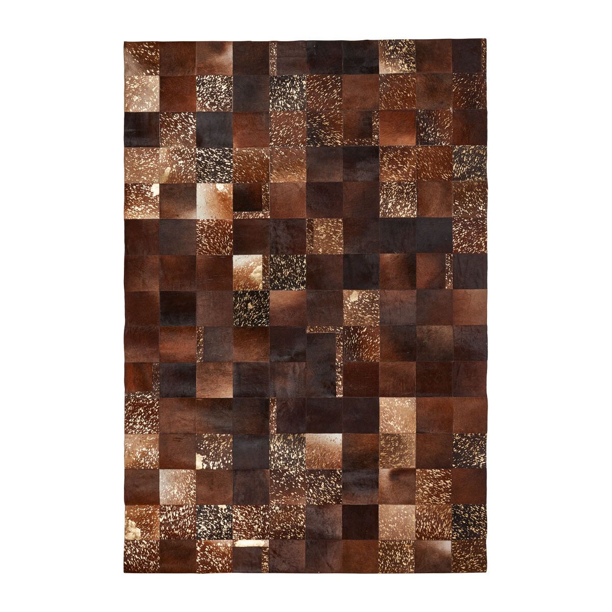 Tapis design en peau de vache Marron
