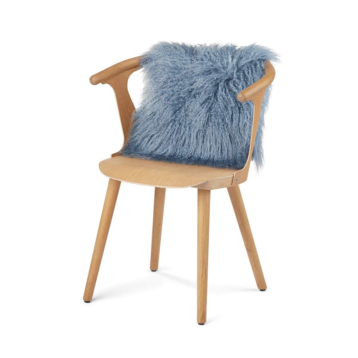 Coussin en peau de mouton bouclée Gris ciel