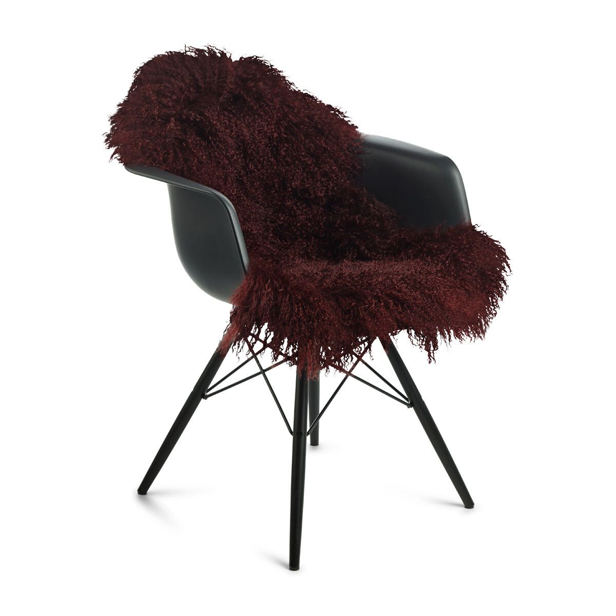 Peau de mouton bouclée 85x50 cm Bordeaux