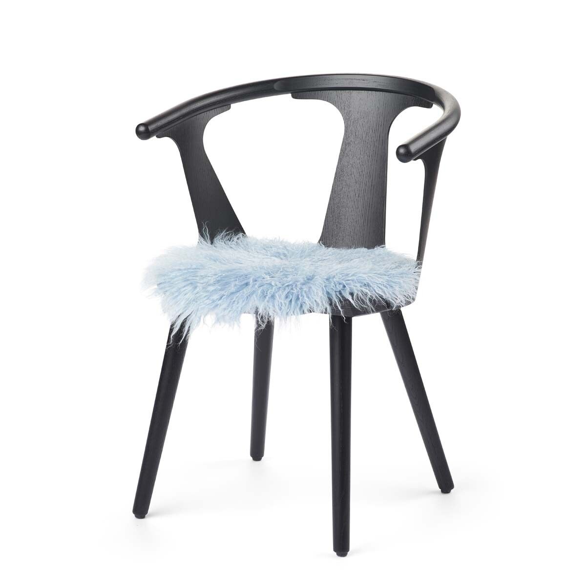 Dessus de siège en peau de mouton tibétaine | Ø38 cm Ciel d'été