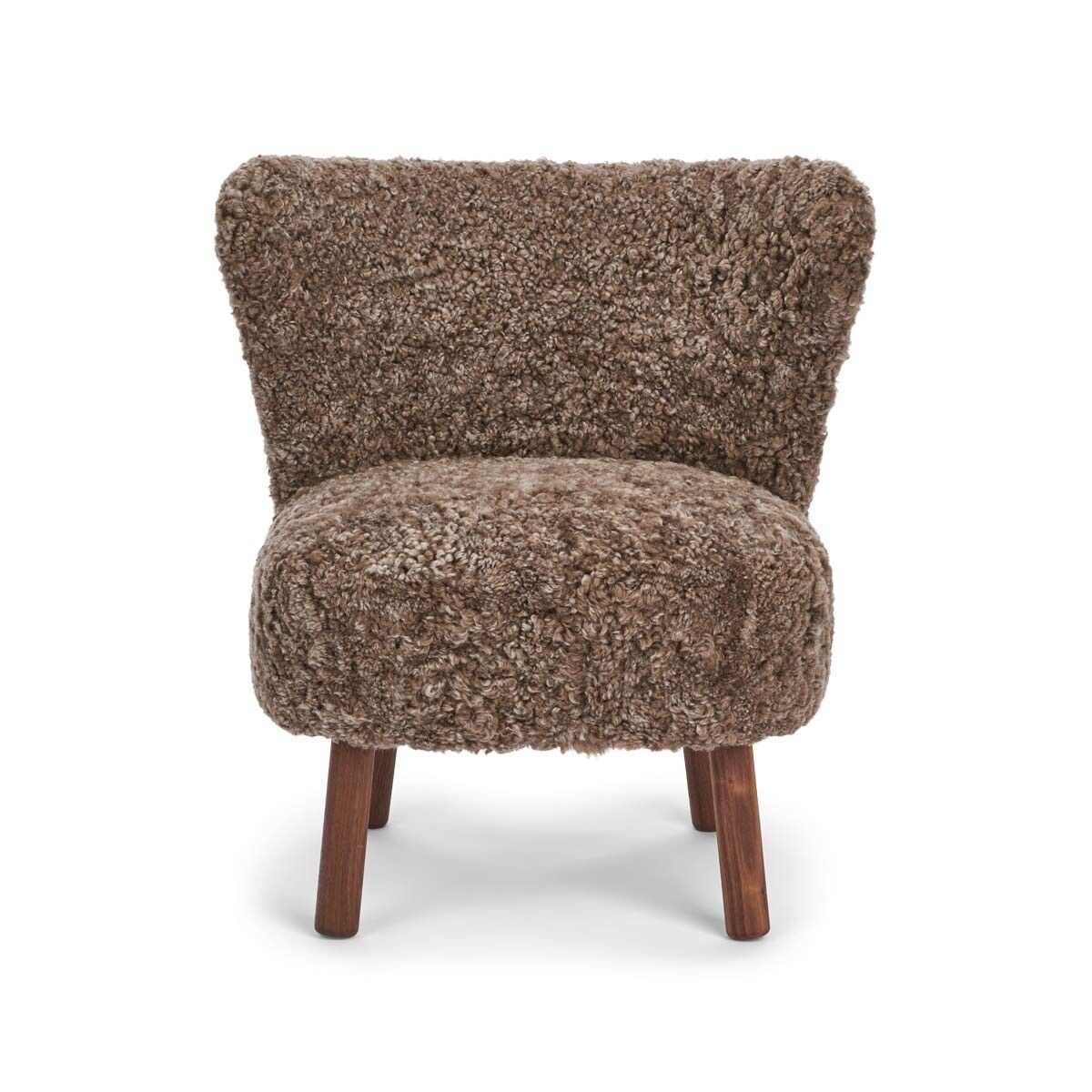 Fauteuil lounge Emily | Laine courte Taupe
