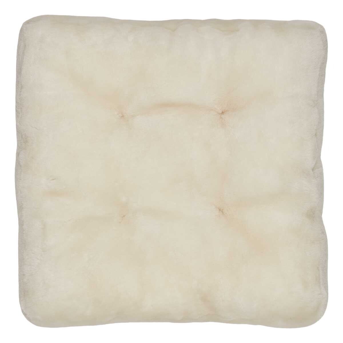 Dessus de siège en peau de mouton | Laine longue | Zéro déchet Blanc