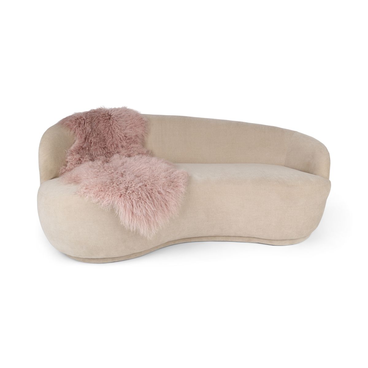 Peau de mouton tibétaine double | 150 × 55 cm Vieille Rose
