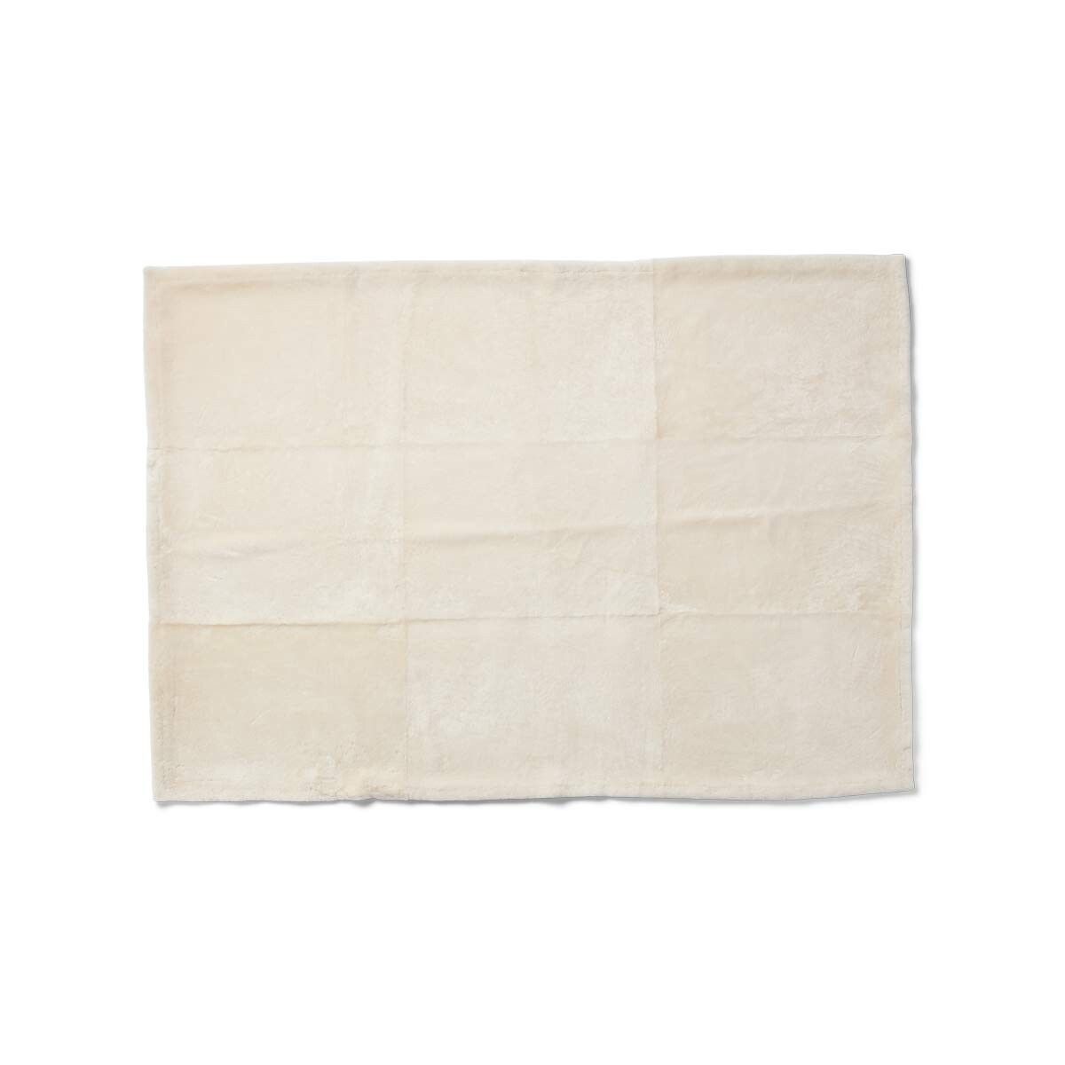 Jeté Angelina | Peau de mouton double face | Laine courte Beige