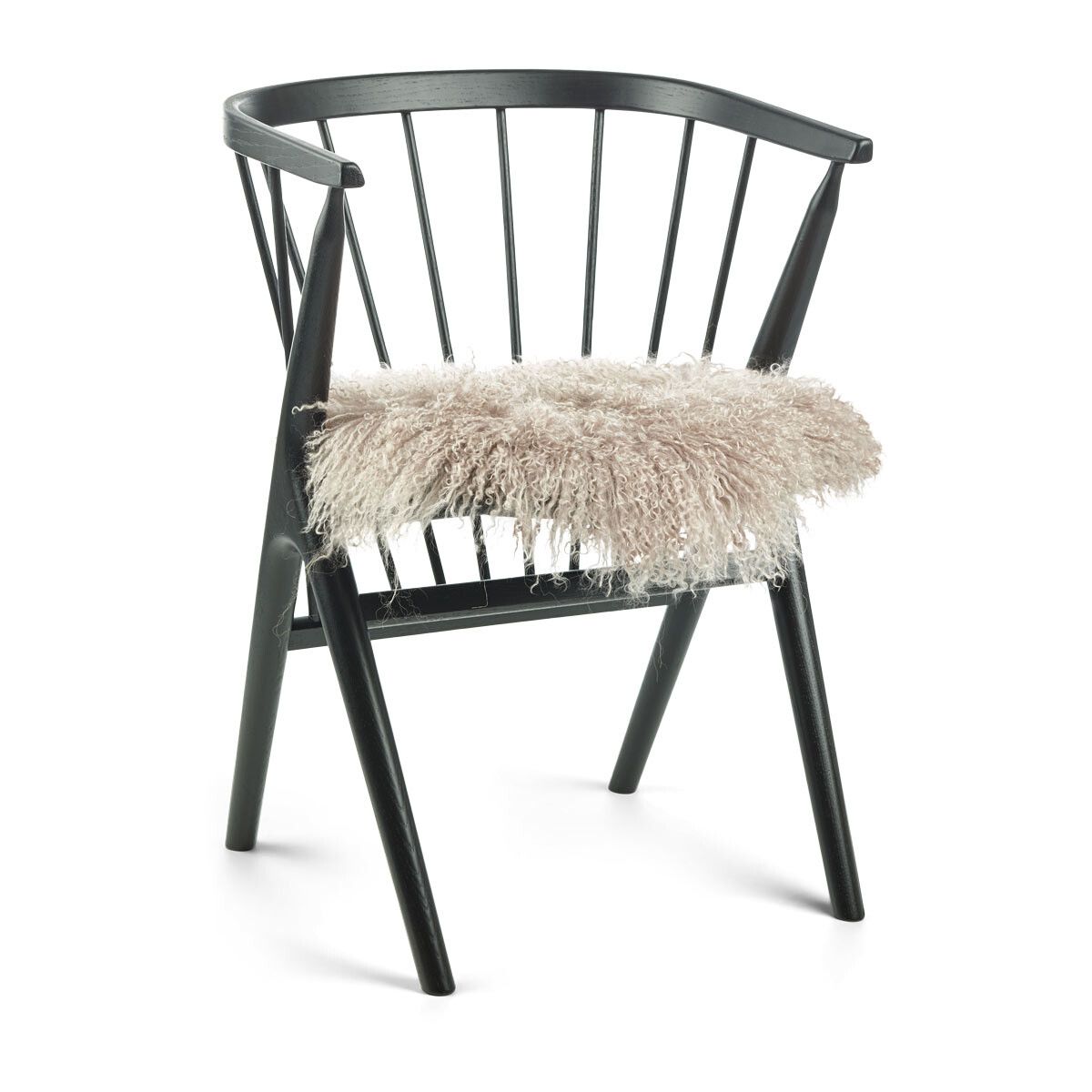 Dessus de siège en peau de mouton tibétaine | Ø38 cm Colombe