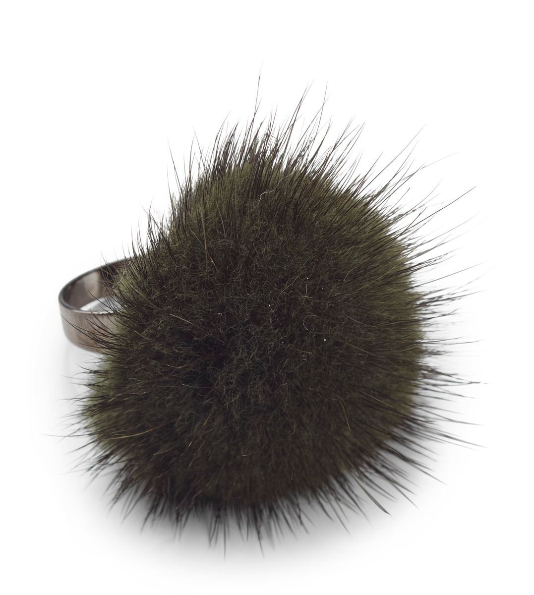 Bague Pompon Kaki
