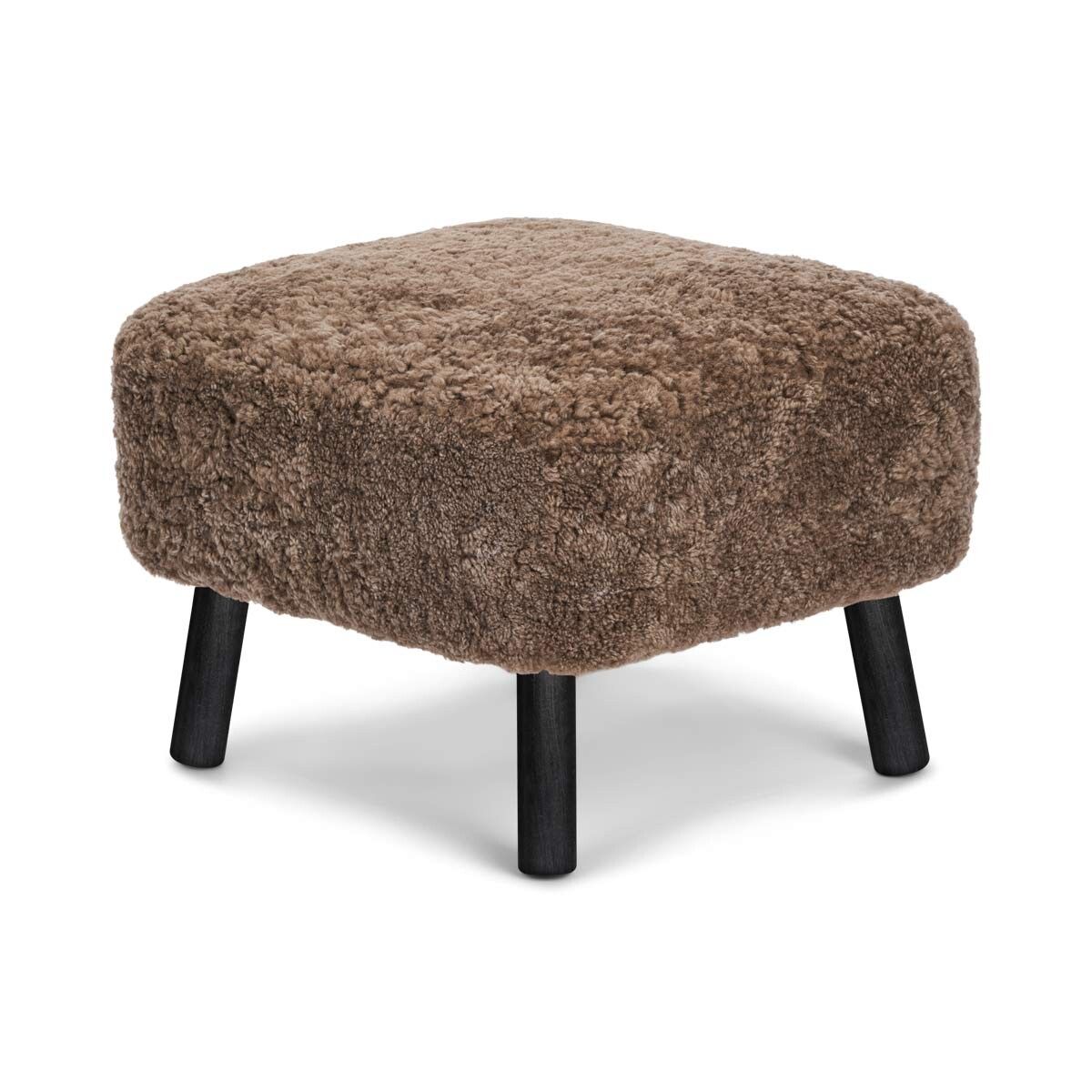 Repose-pieds Emily | Peau de mouton | Laine courte Taupe