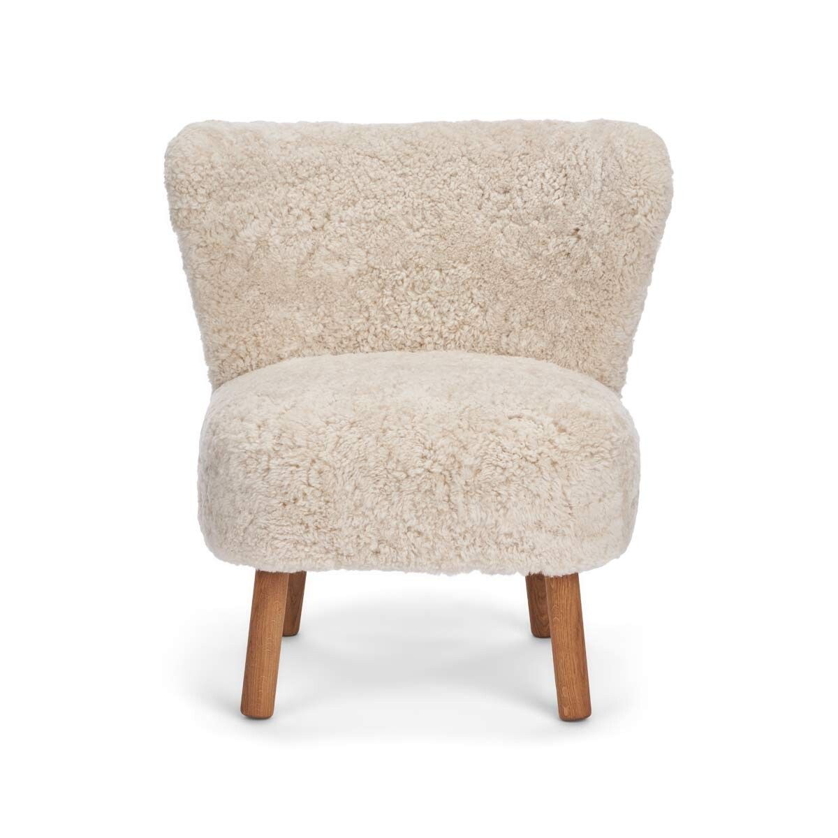 Fauteuil lounge Emily | Laine courte Perle