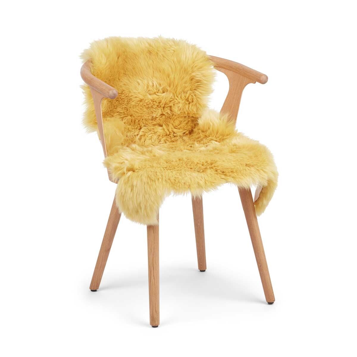 Peau de mouton de Nouvelle-Zélande à laine longue 90 cm Jaune