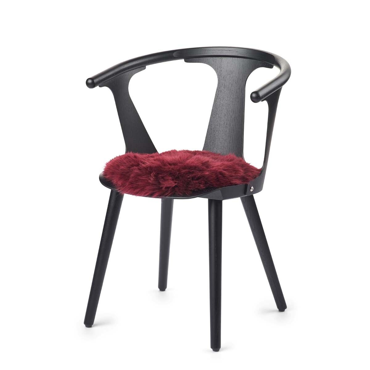 Dessus de siège en peau de mouton | Laine longue | Ø38 cm Bordeaux