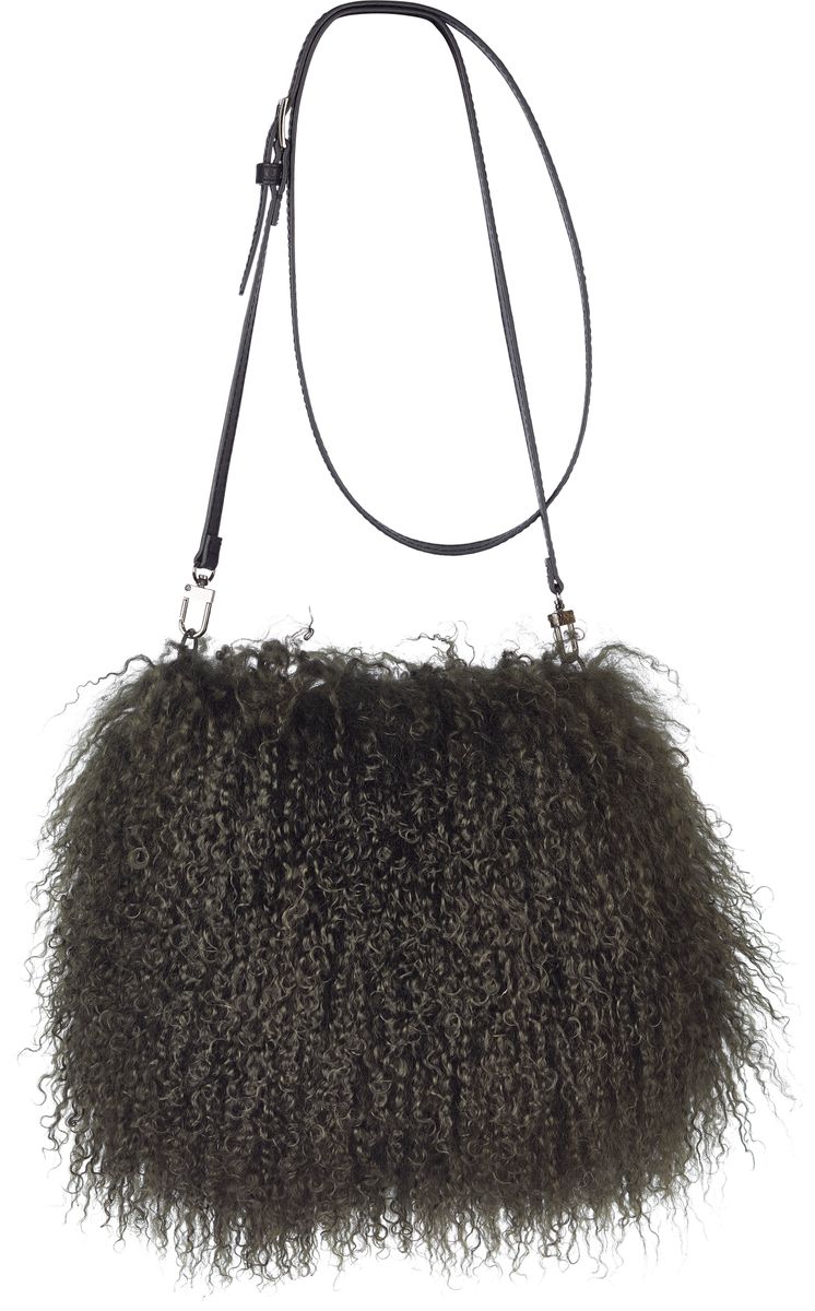 Sac manchon Jasmin en fourrure Vert Haie