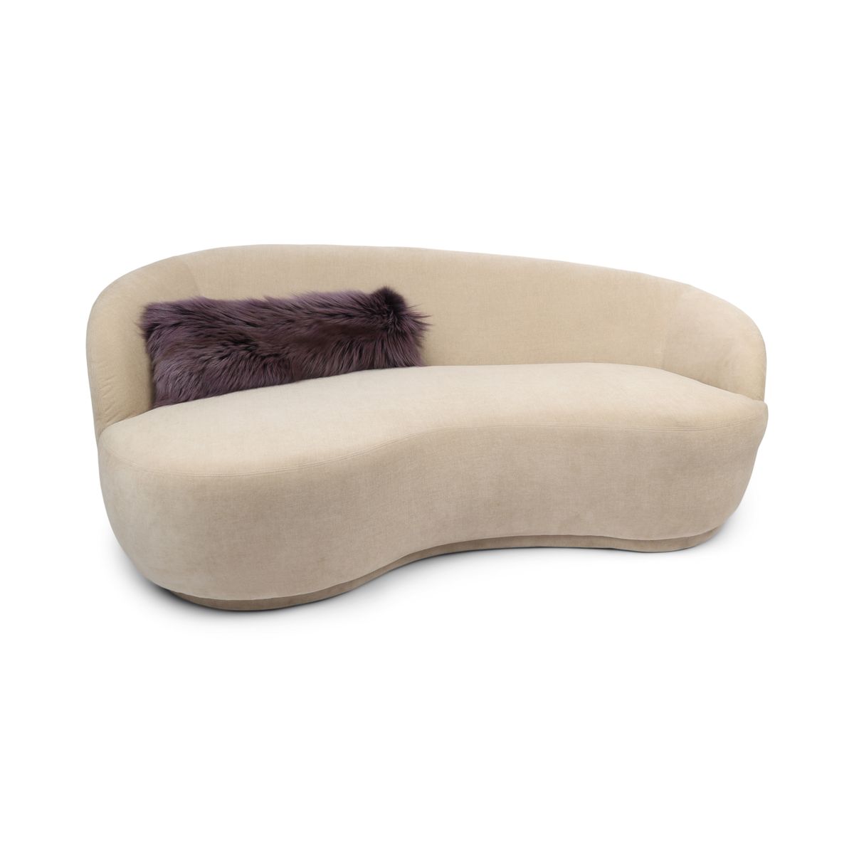Coussin Premium en Fourrure de Renard | Dos en Cachemire | Norvège | Violet | 70x24 cm
