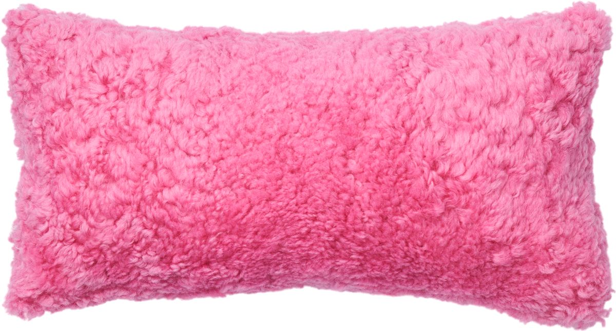 Coussin en laine courte Rose Léger