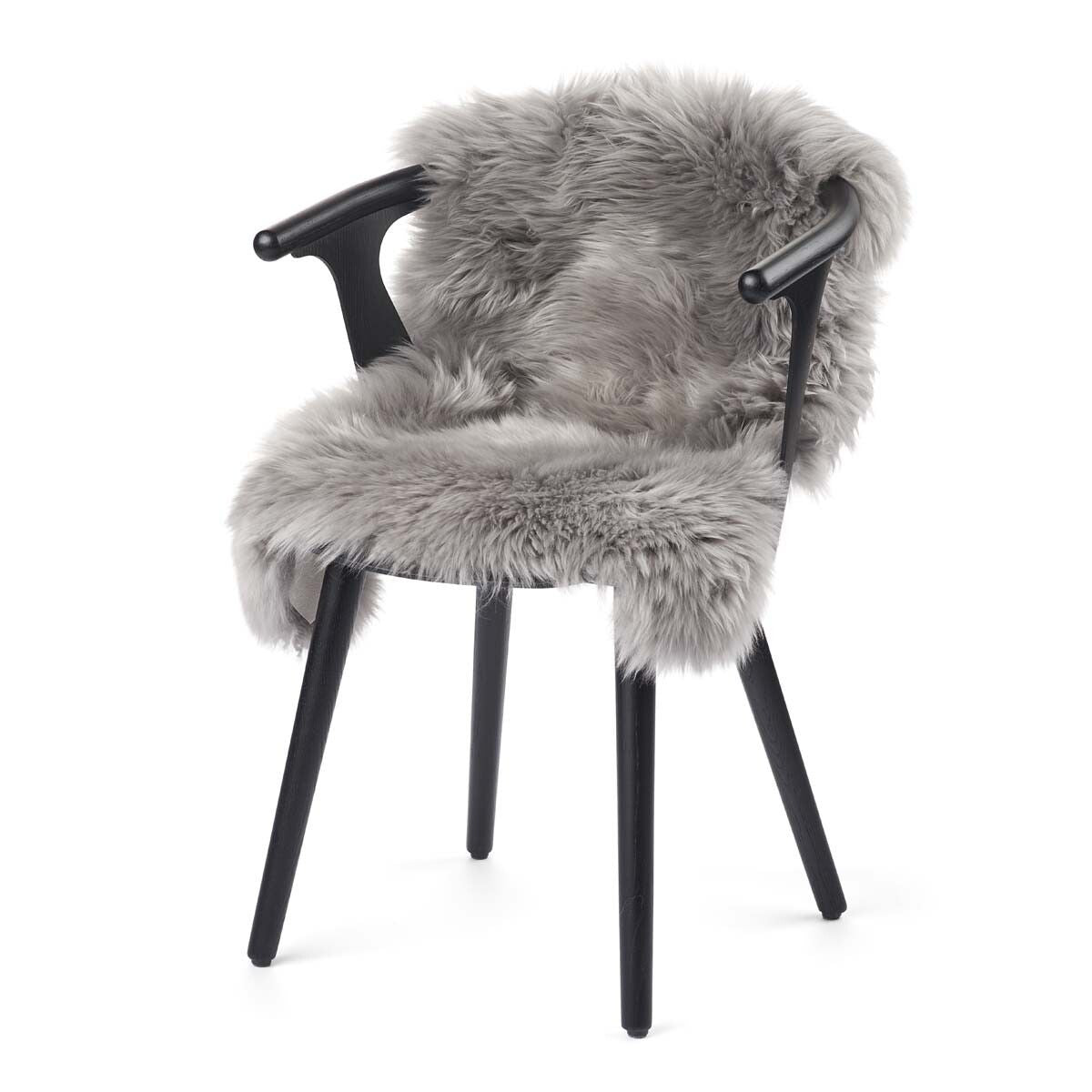 Peau de mouton de Nouvelle-Zélande à laine longue 90 cm Gris Léger