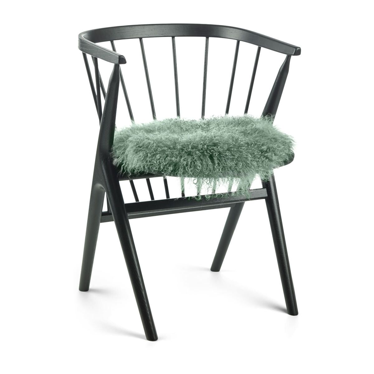 Dessus de siège en peau de mouton tibétaine | Ø38 cm Menthe