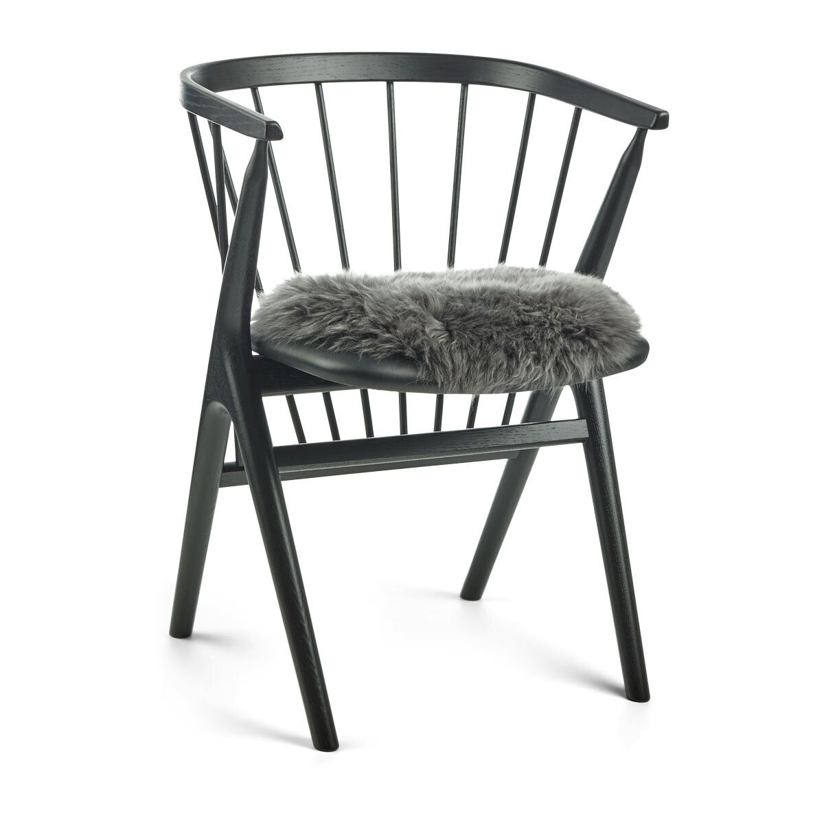 Dessus de siège en peau de mouton | Laine longue | Ø38 cm Acier