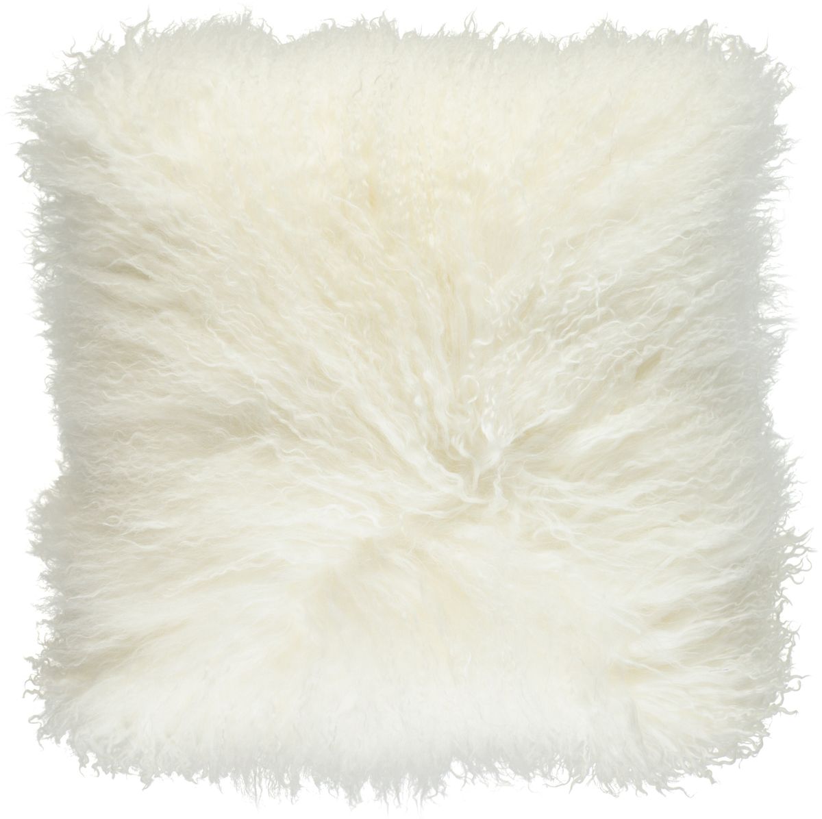 Coussin en peau de mouton bouclée Ivoire