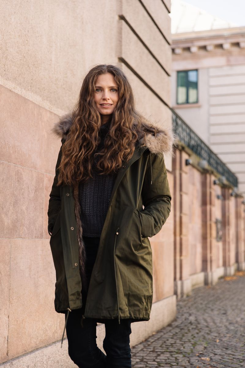 Veste Petra Vert Haie/Marron Naturel