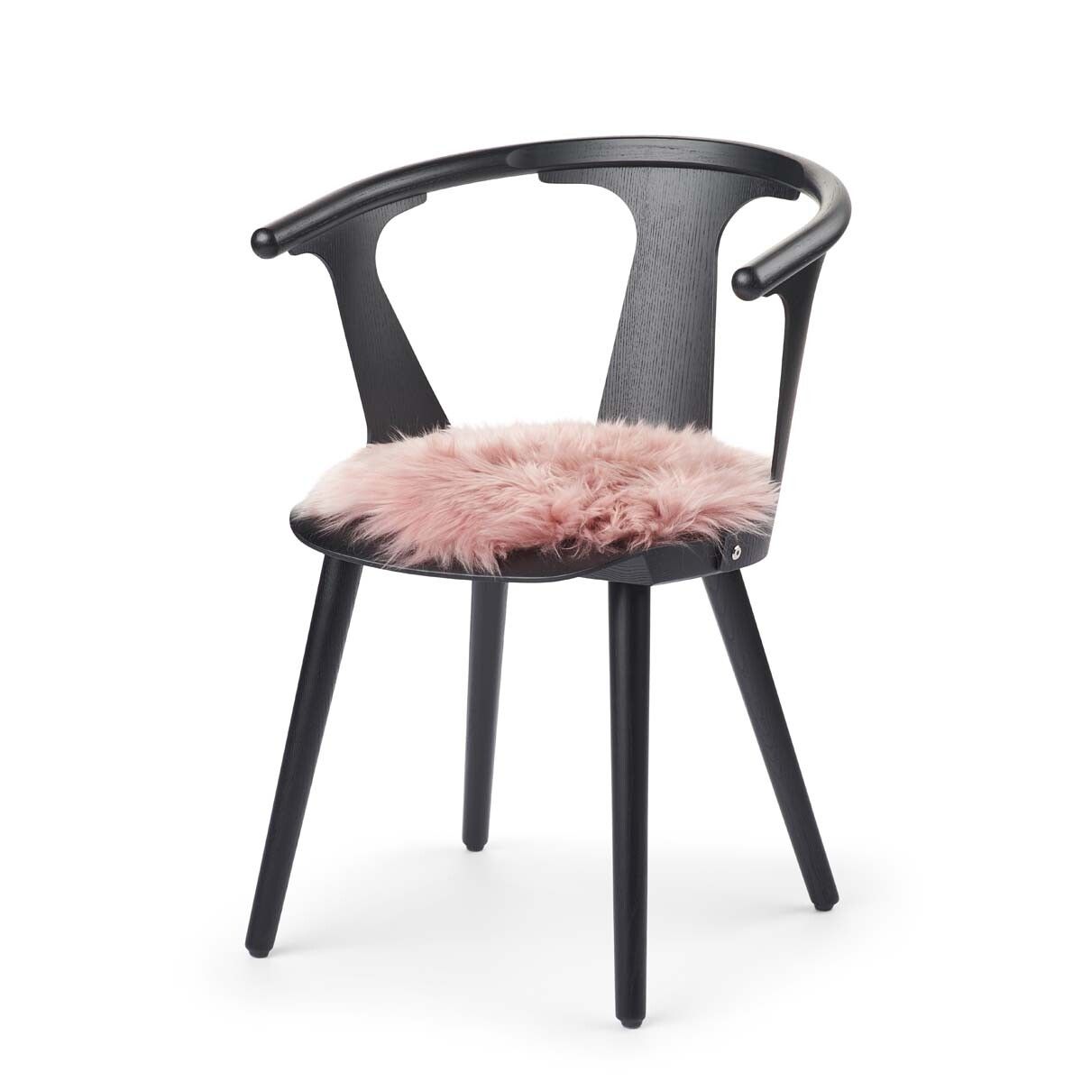 Dessus de siège en peau de mouton | Laine longue | Ø38 cm Rose