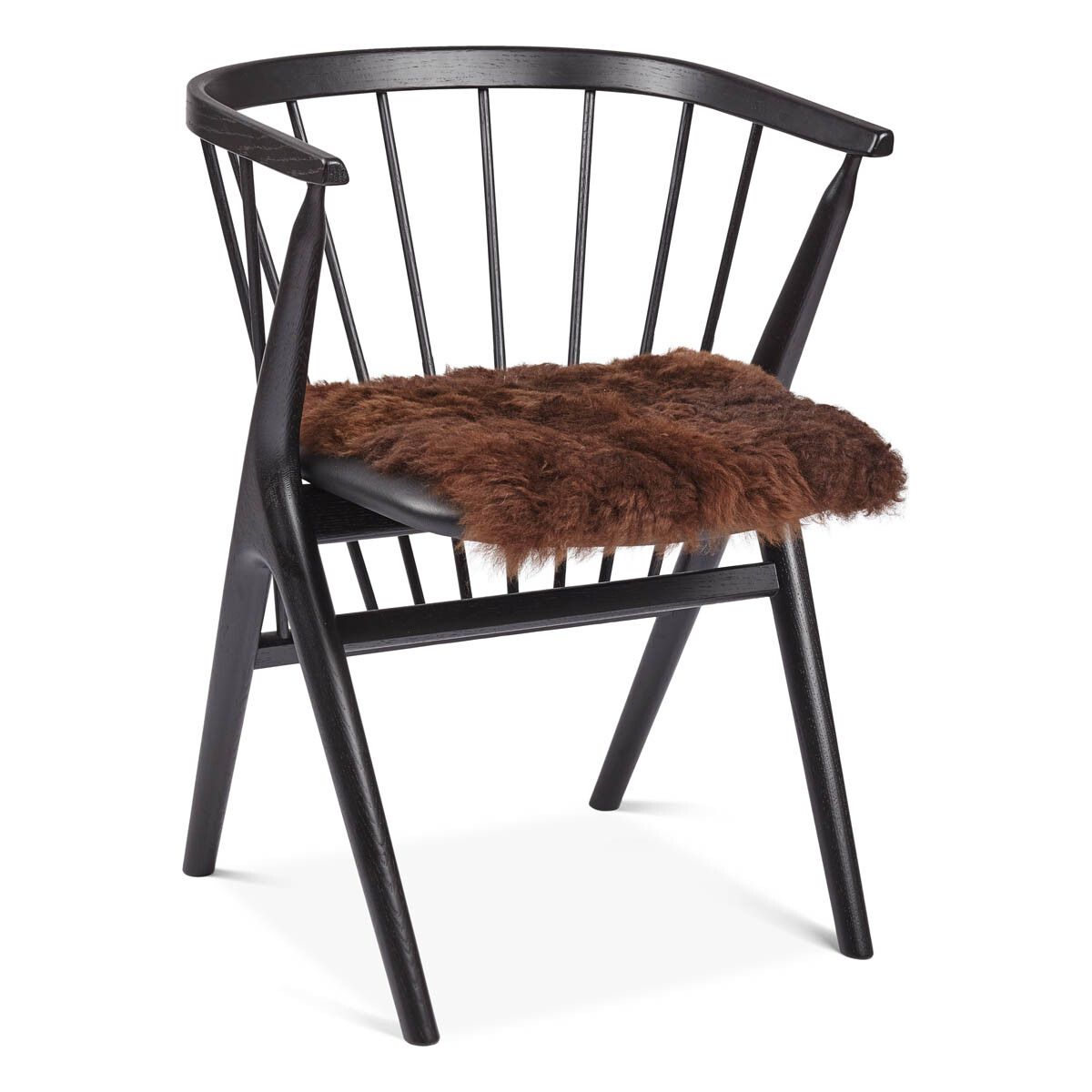 Dessus de siège en peau de mouton à laine courte | 40 × 40 cm Marron Rouillé