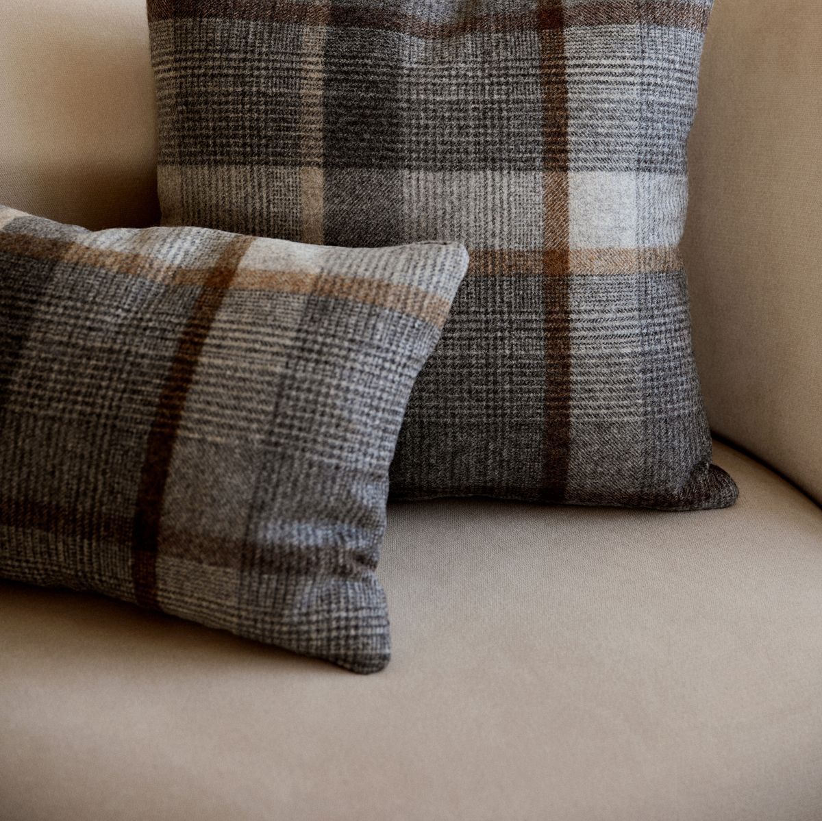 Coussin double face Cacao-Marron foncé