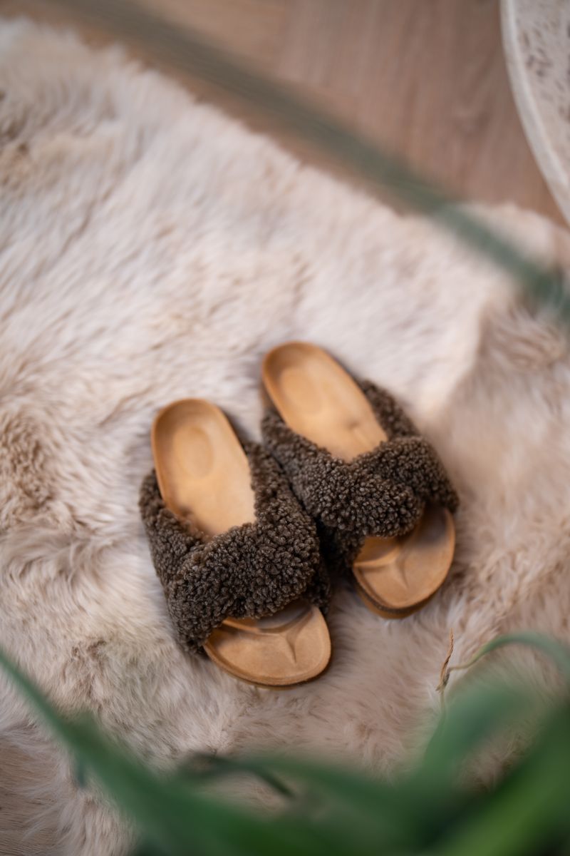 Chausson croisé Lilly Taupe